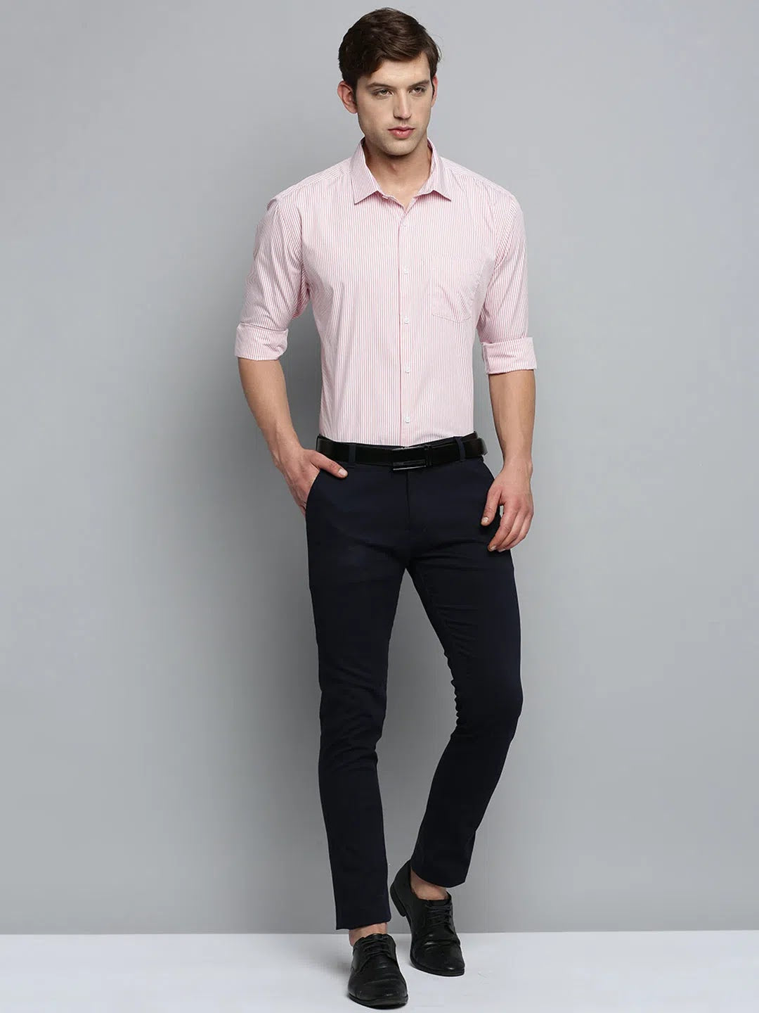 Peach Striped Formal Shirts for Men | DesiQlo Cotton Shirt