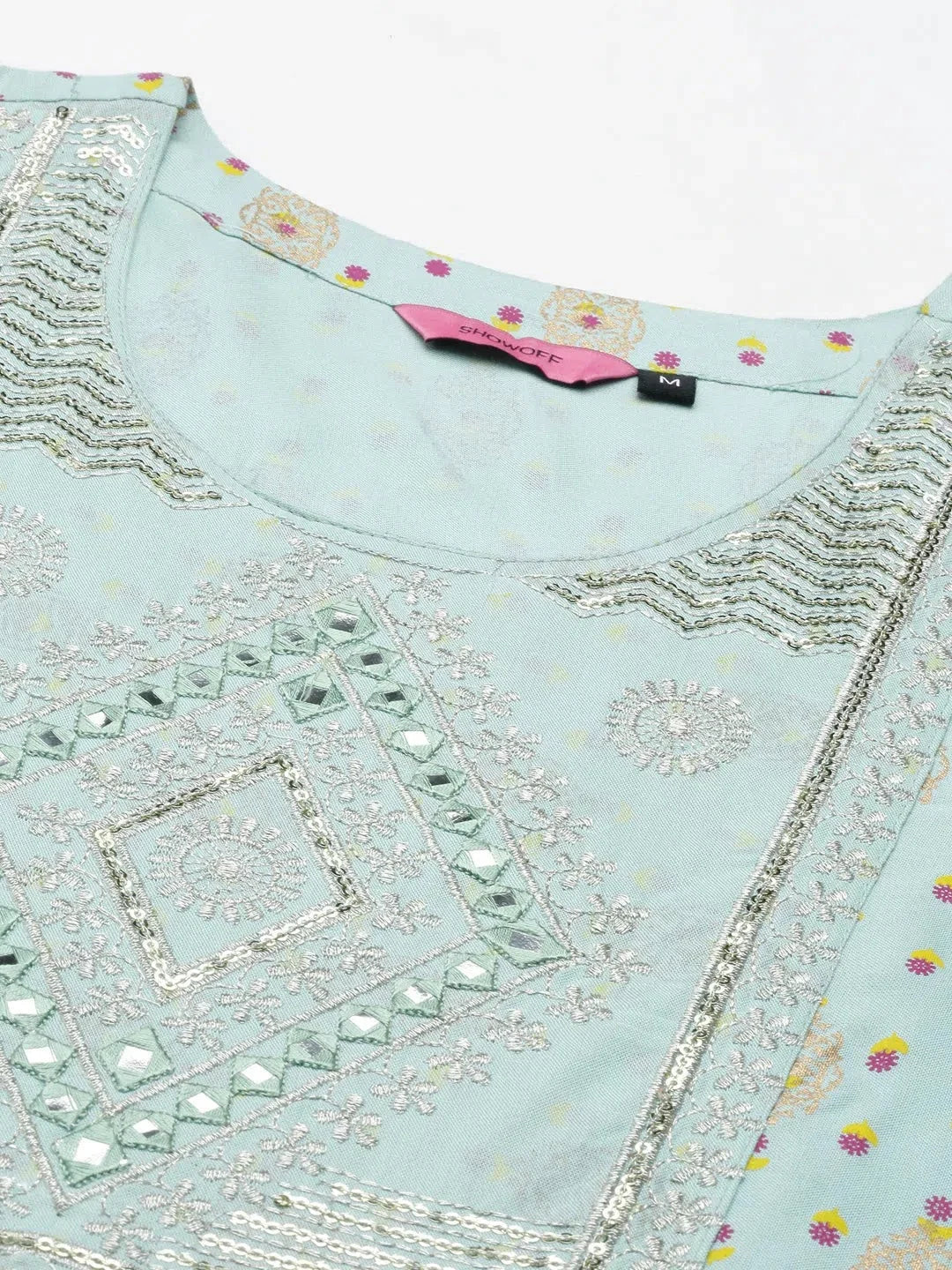 Blue Printed Anarkali Kurta - Women's Polyester Anarkali Kurti