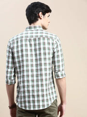 Men White Checked Casual Shirt-ALBACHECKS-73-White