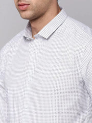 Men White Printed Casual Shirt-TKTPRINT-106-White