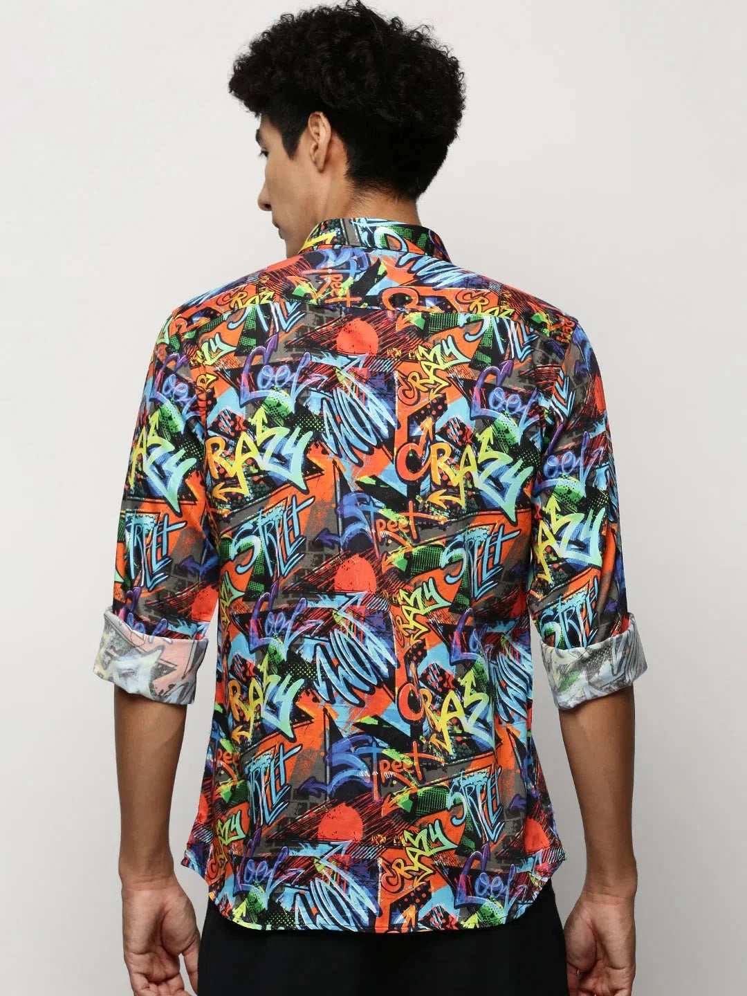 Men's Printed Shirt - Multi Typographic Cotton Shirt | DesiQlo