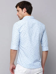 Men Blue Printed Casual Shirt-TKTPRINT-123-Blue
