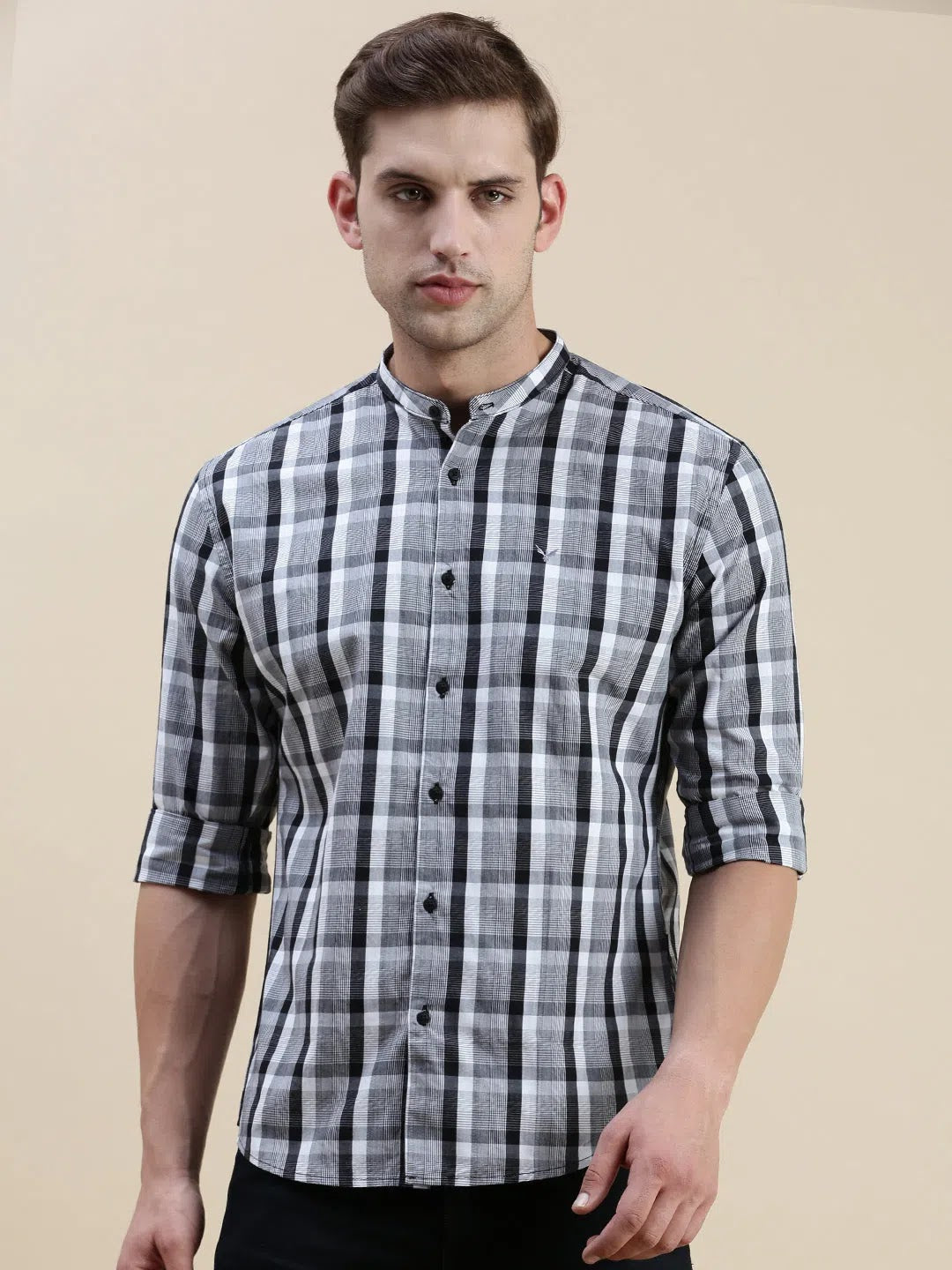 Grey Checked Mens Shirt | Cotton Formal & Casual Shirts