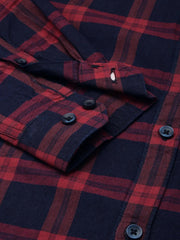 Men Navy Checked Casual Shirt-SOMNIUMCHECKS-2003-Navyblue