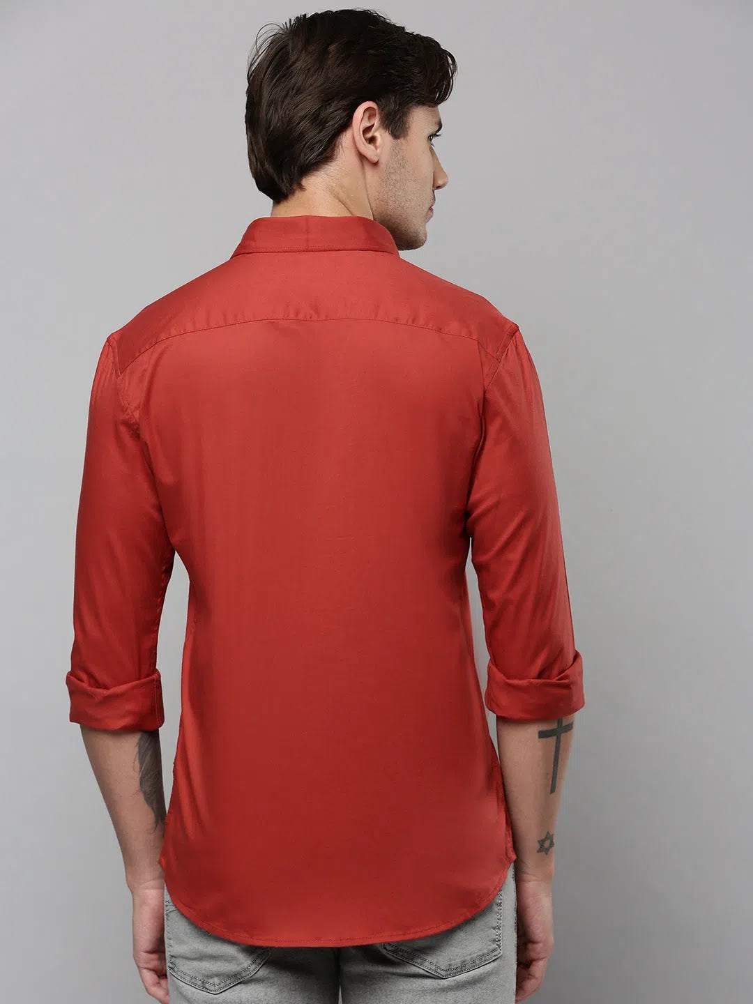 Trending Rust Printed Mens Shirt - Cotton Casual Shirt | DesiQlo