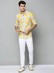 Men Grey Printed Casual Shirt-HARPERPRINT-1685-Grey