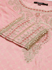 Women Pink Geometrical Kurta Set-GW-3459-Pink