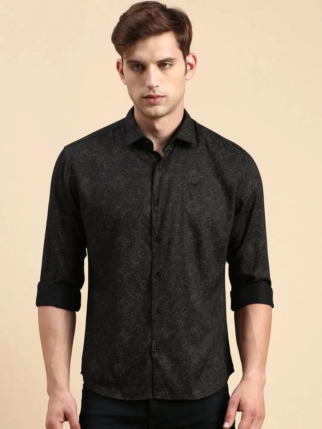 Trending Black Printed Mens Shirt | Cotton Casual Shirt - DesiQlo