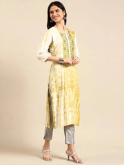 Women's Green Tie Dye Straight Kurta-SKC-788-Olive