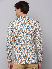 Men Multi Printed Blazer-SOBLZ-292-Cream