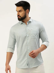 Men Green Printed Casual Shirt-STAPLEPRINTS-0573-Seagreen