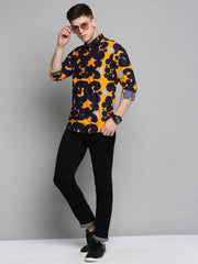 Men Navy Colourblock Casual Shirt-GRADEPRINT-4146-2-Navyblue