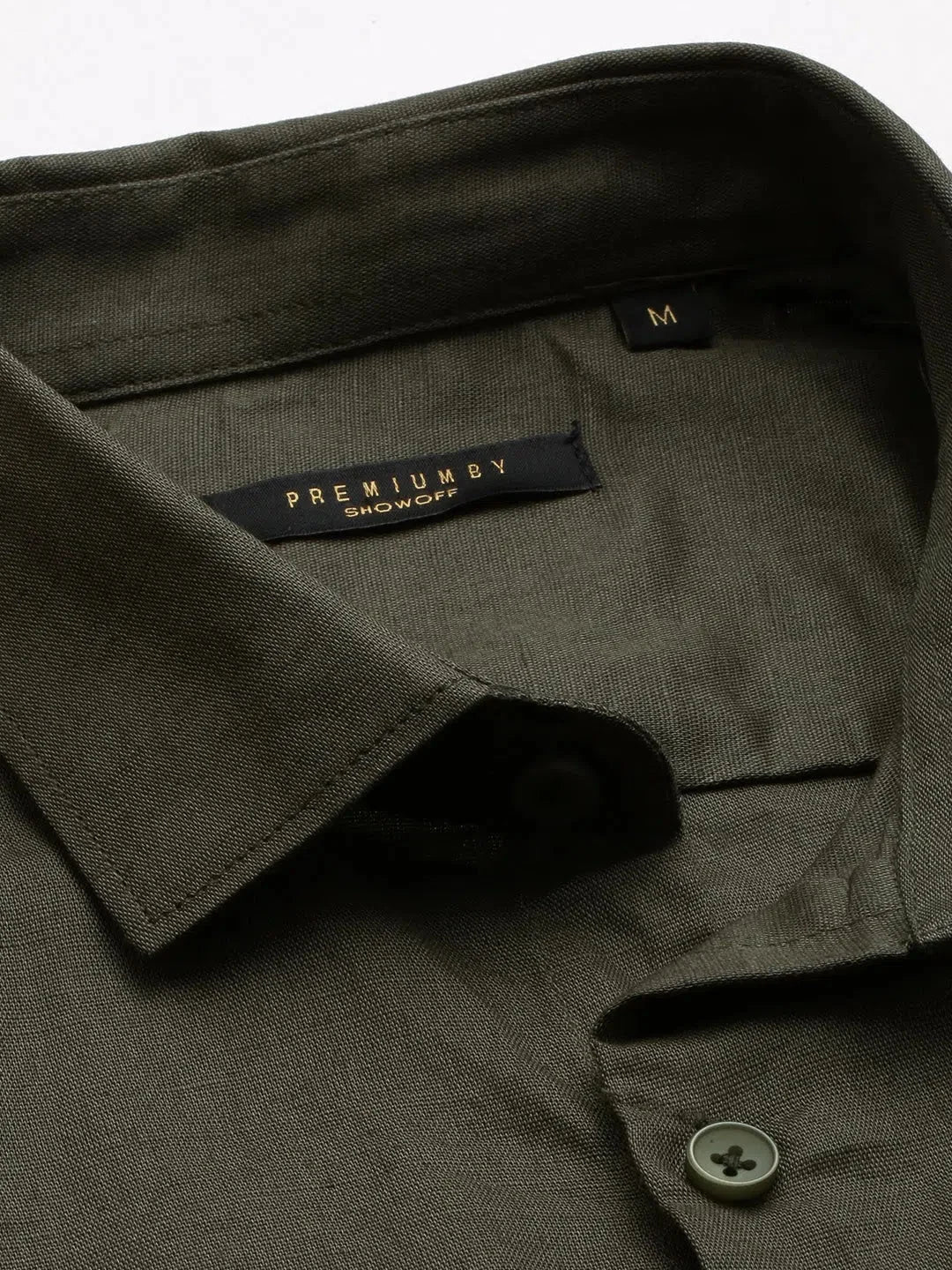 Olive Green Mens Shirt | Solid Cotton Casual Shirt DesiQlo