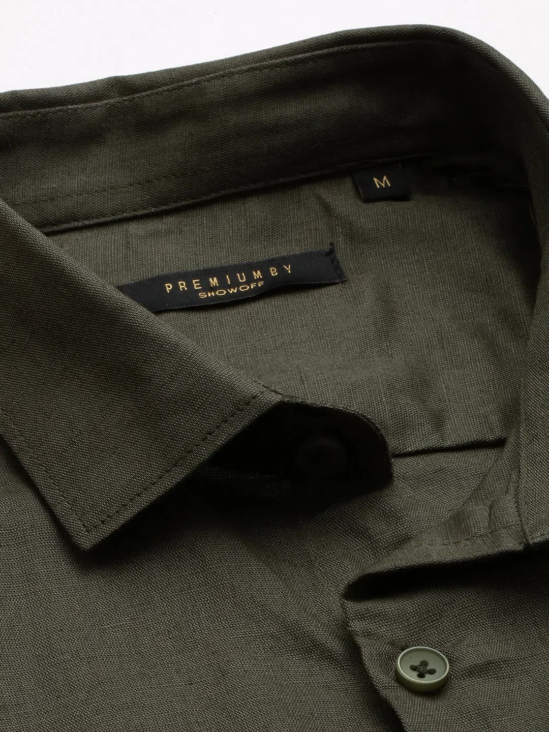Olive Green Mens Shirt | Solid Cotton Casual Shirt DesiQlo