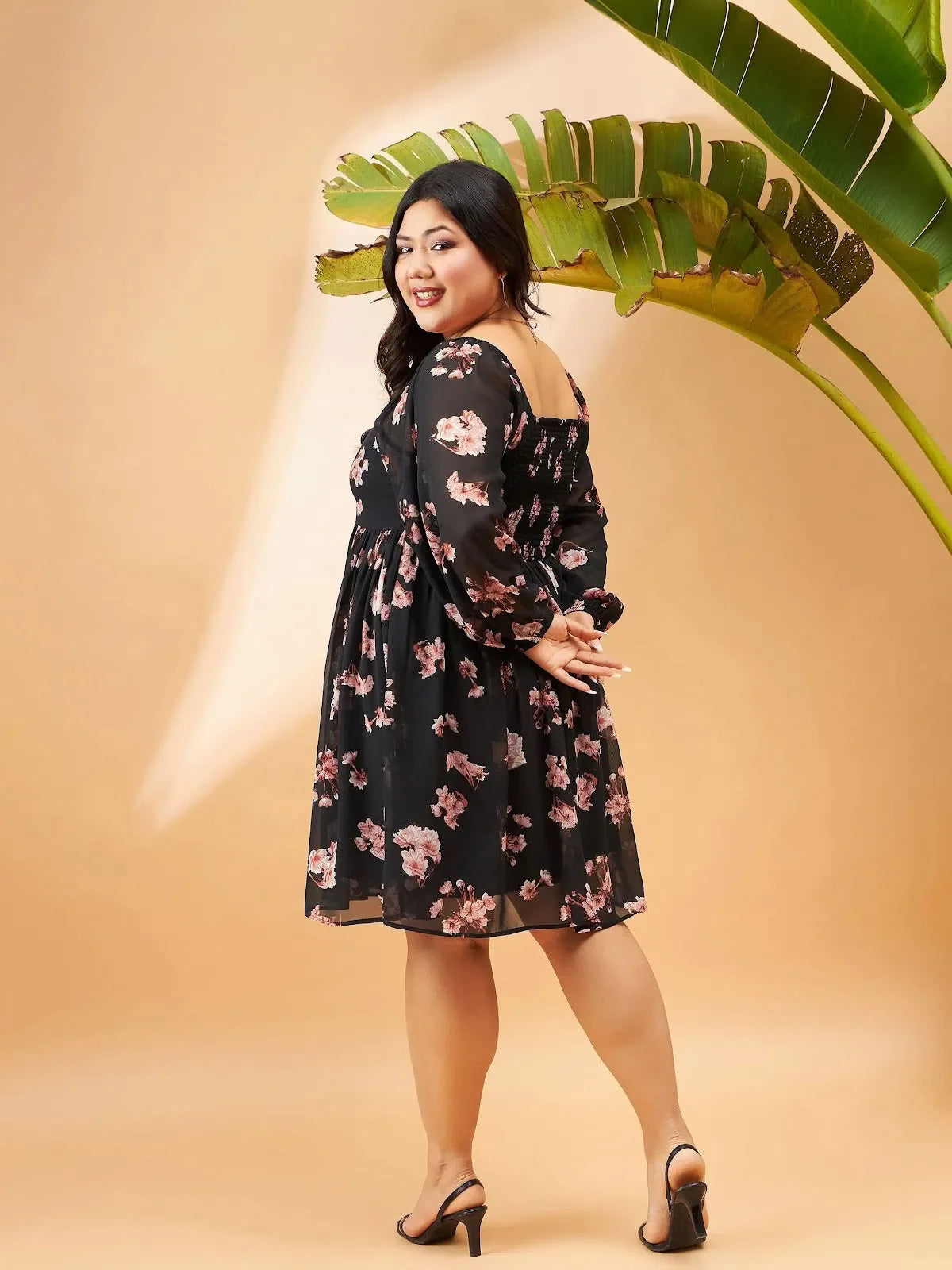 Black Floral Skater Dress - Women's Western Wear & Outfits Black Floral Skater Dress - Women's Western Wear & Outfits