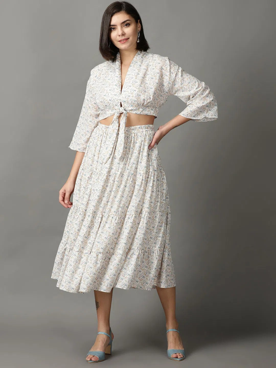 White Printed Co Ord Sets for Women | Trendy Two Piece Sets