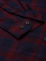 Men Maroon Checked Casual Shirt-DALTONCHECKS-4085-Maroon