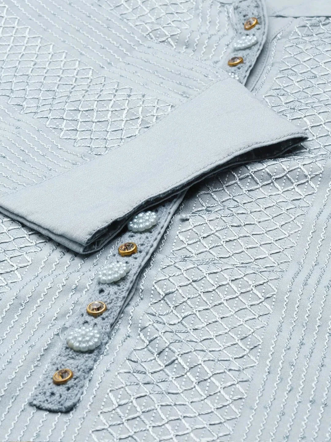 Blue Printed Women's Kurta Set | Polyester Indian Kurta Sets