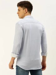 Men Blue Striped Casual Shirt-ATHERKNITS-5000-Blue