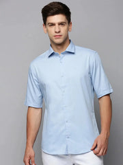 Men Blue Solid Casual Shirt-BREZZAPLAIN-4539-Blue