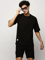 Men Black Solid Casual Co ords-AR-CD-11-Black