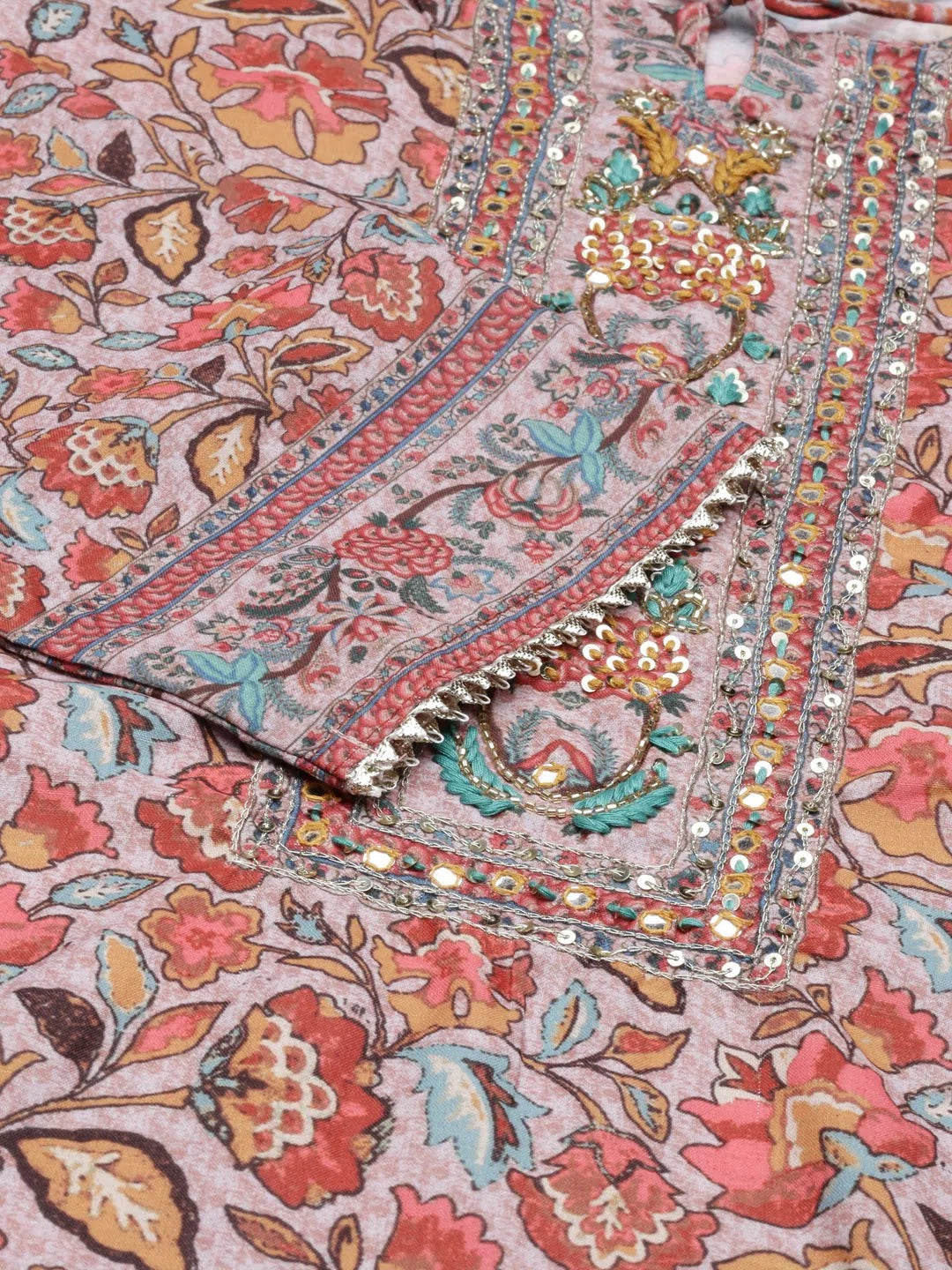 Wholesale Women Rust Floral Kurta Set