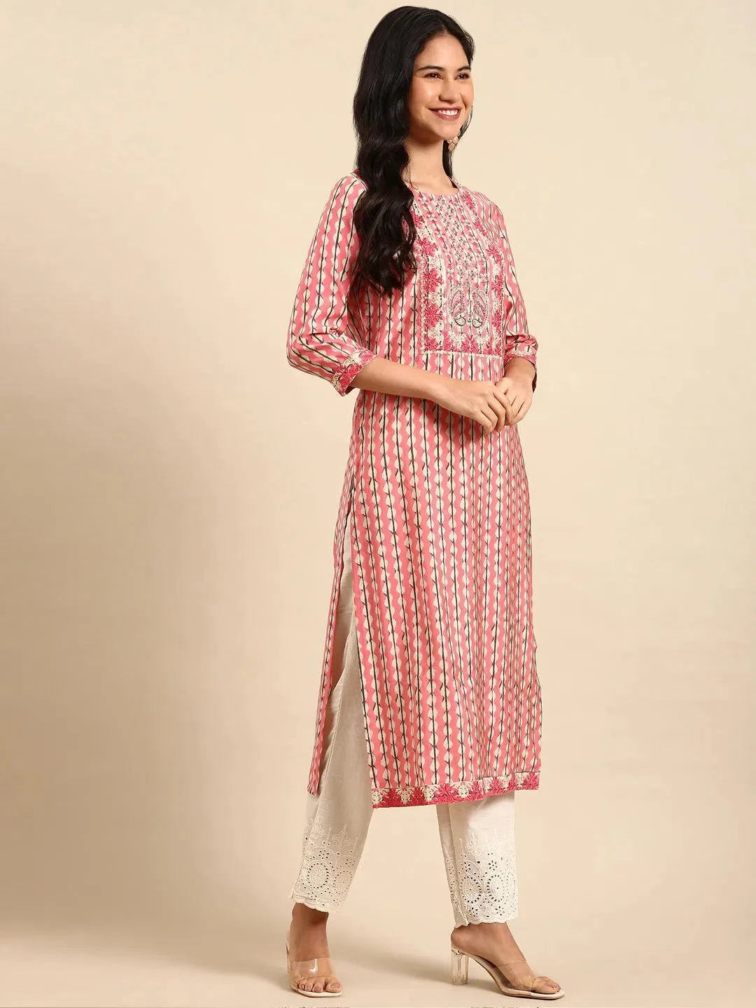 Pink Printed Kurta Set | Women's Indian Kurta Sets