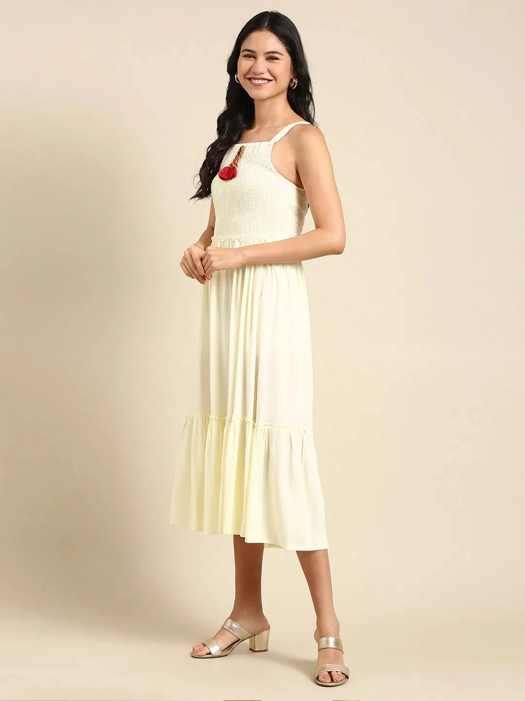 Yellow Solid Anarkali Kurti | Viscose Anarkali Kurtis for Women