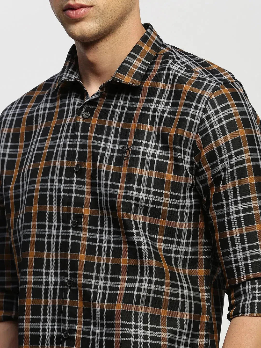 Men's Black Checkered Cotton Shirt | DesiQlo Polo Shirts