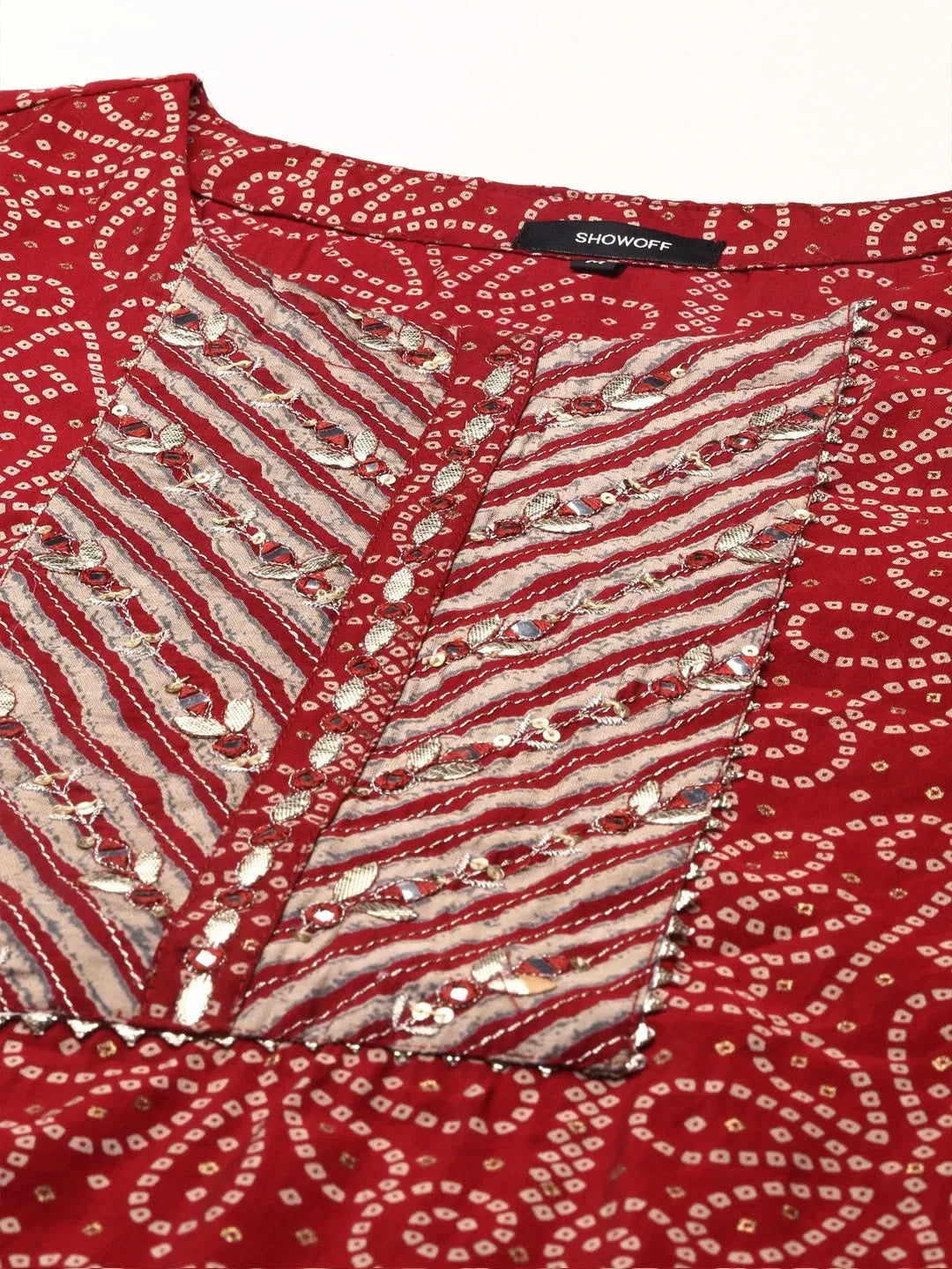 Maroon Printed Kurta Set | Cotton Indian Kurta Sets for Women