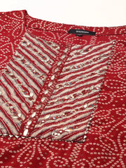 Women's Maroon Printed Kurta SetKC-1365-Maroon