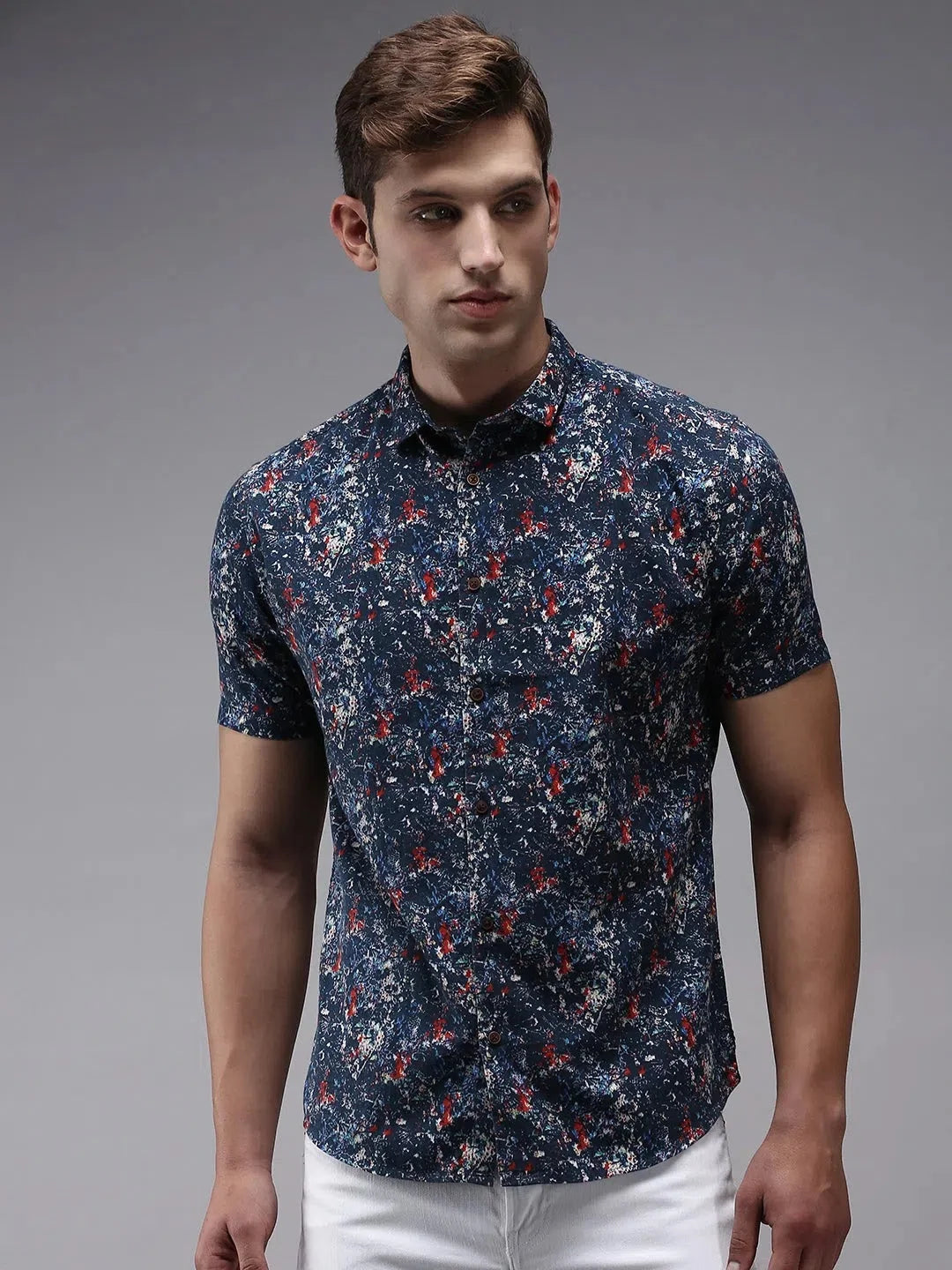 Trending Blue Printed Mens Shirt - Casual Cotton Shirt | DesiQlo
