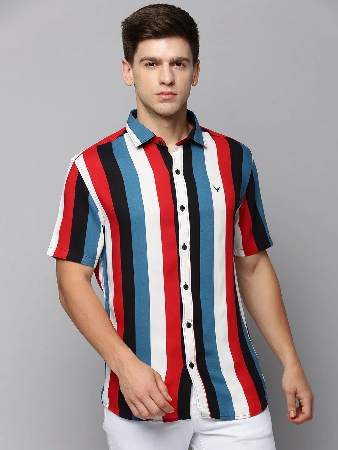 Multi Color Block Mens Shirt | Cotton Casual Shirt DesiQlo