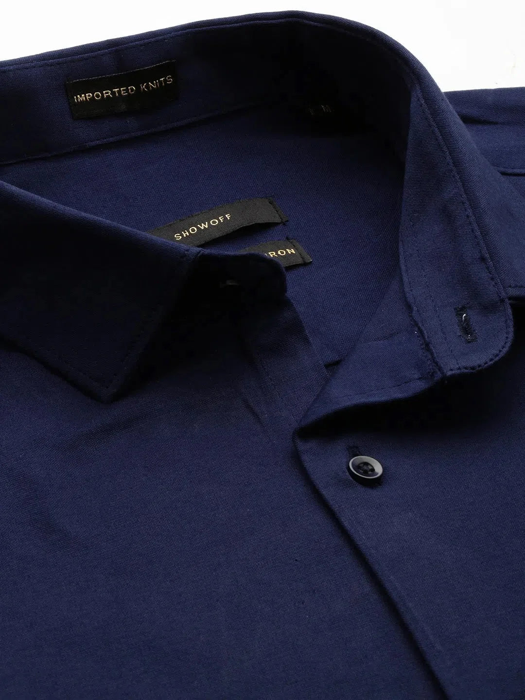 Navy Blue Solid Mens Shirt | Casual Cotton Shirt - DesiQlo