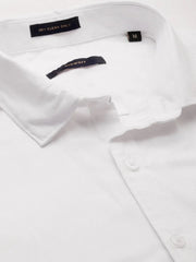 Men White Solid Shirt-RAYMONDSDOBBY-265-White