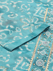 Women's Turquoise Blue Printed Kurta SetKC-3369-Turquoiseblue