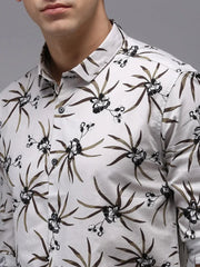 Men Grey Printed Casual Shirt-PARKERPRINT-1549-Grey