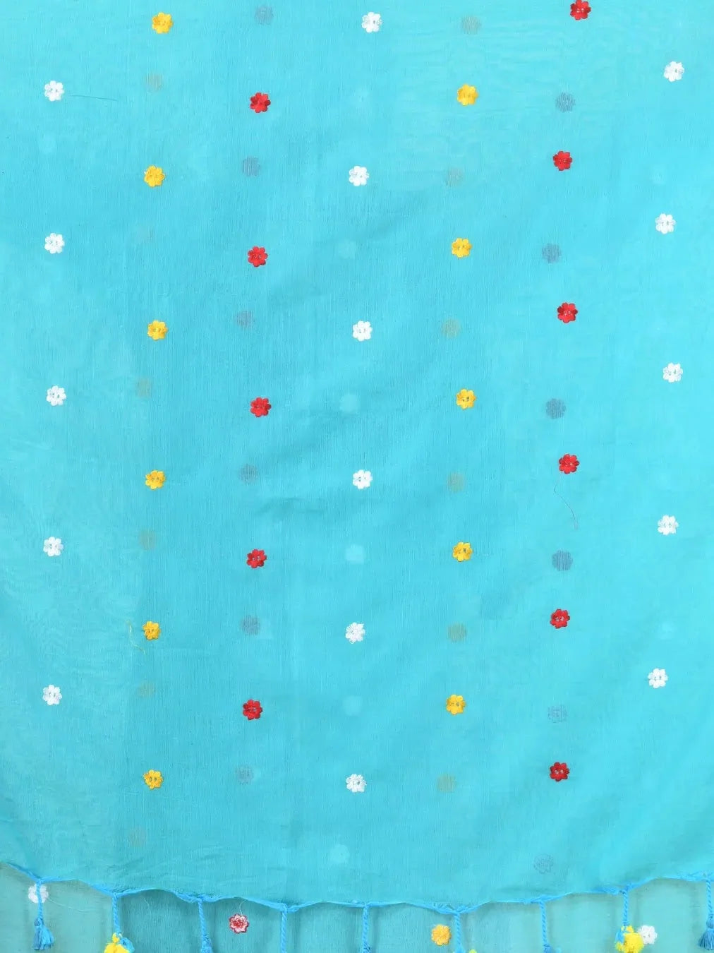 Sea Green Embroidered Cotton Saree | Designer Sarees India