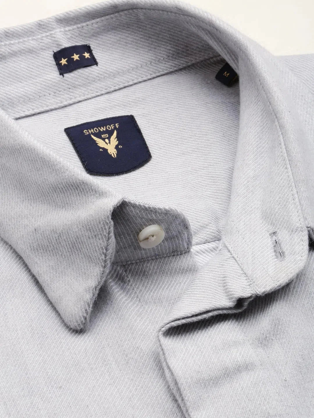 Grey Solid Cotton Mens Shirt - DesiQlo Plain Casual Shirt