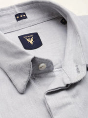 Men Grey Solid Casual Shirt-ELECTRAPLAIN-4527-Grey