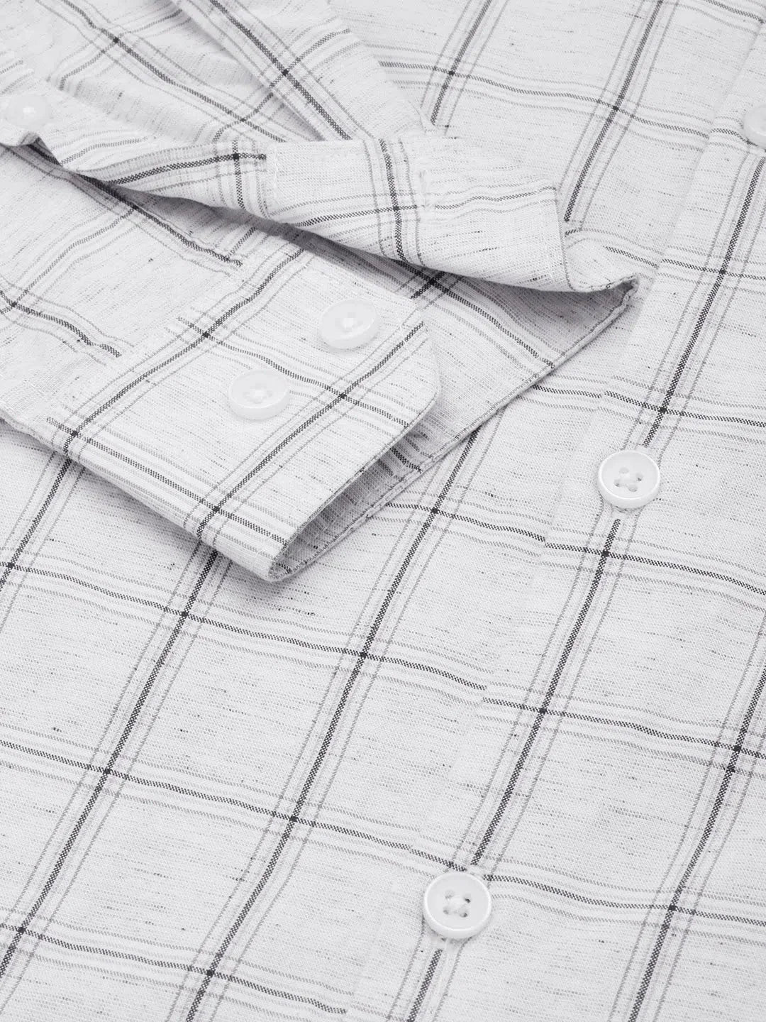 Men's Grey Checked Cotton Shirt | Casual Style