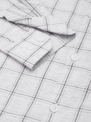 Men Grey Checked Casual Shirt-PEISKOSCHECKS-3421-Greymelange
