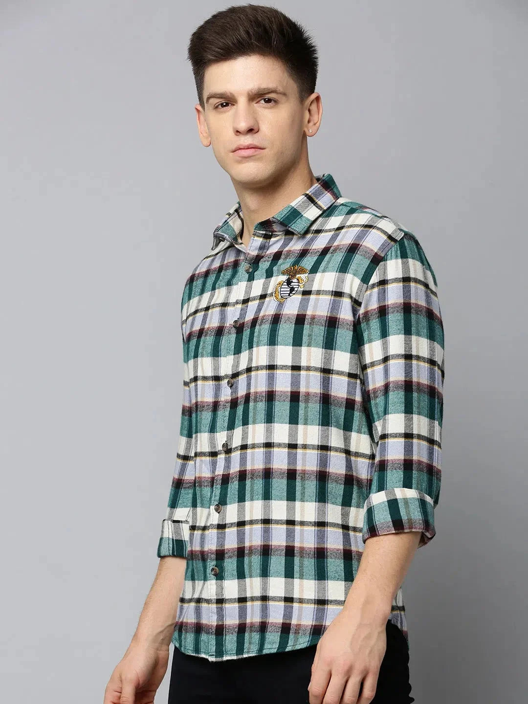Festive Multi Checked Mens Shirt - Cotton Casual Shirt | DesiQlo
