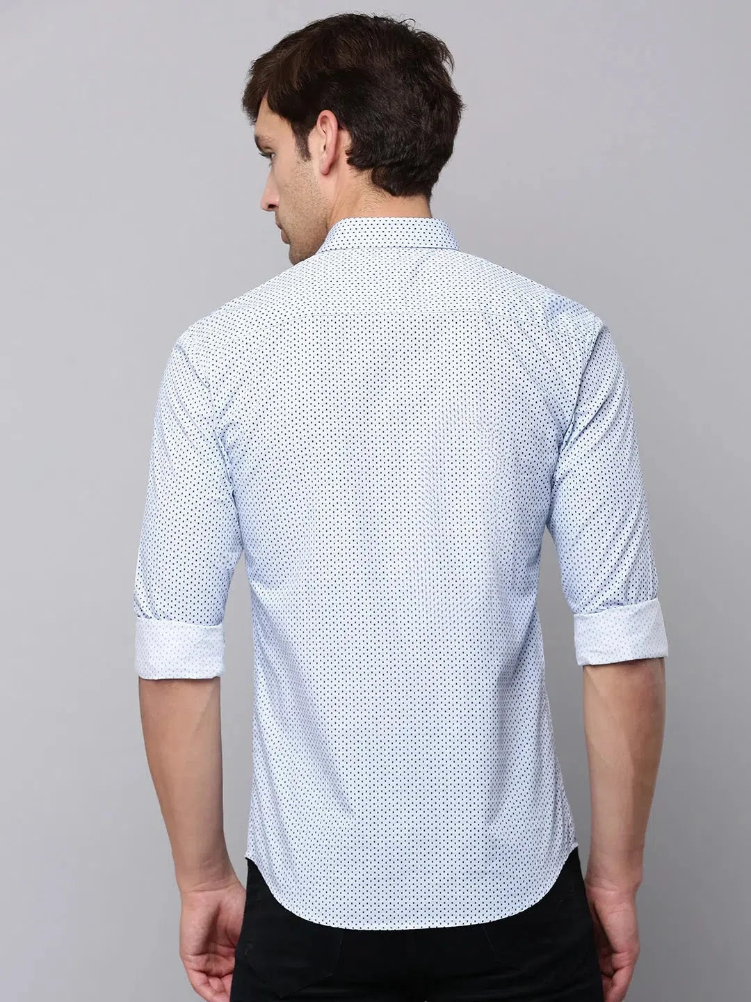 Blue Printed Cotton Mens Shirt - Casual & Stylish