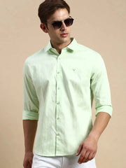 Men Green Striped Casual Shirt-PACIFICSTRIPE-4946-Limegreen
