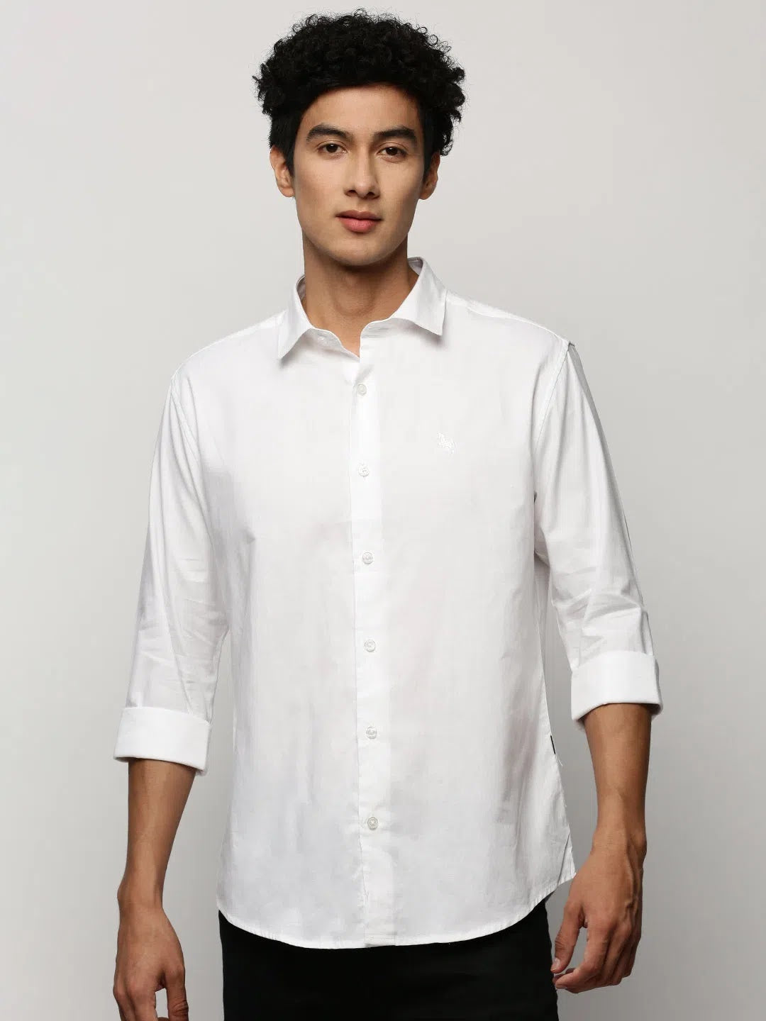 White Solid Cotton Mens Shirt | Formal Shirt Online - DesiQlo