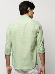 Men Green Striped Casual Casual Shirts-TAROSTRIPE-601-Green