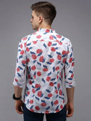 Men White Printed Casual Shirt-JHONOPRINT-1492-White