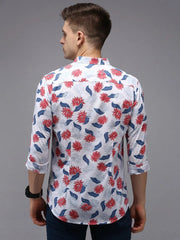 Men White Printed Casual Shirt-JHONOPRINT-1492-White