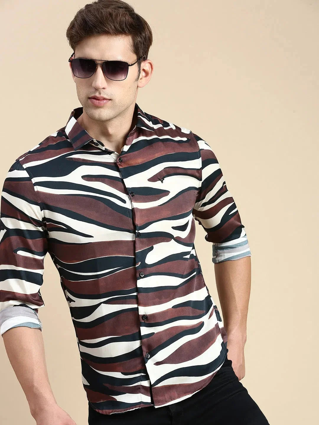 Men's Multi Printed Cotton Shirt - Casual Mens Shirt by DesiQlo